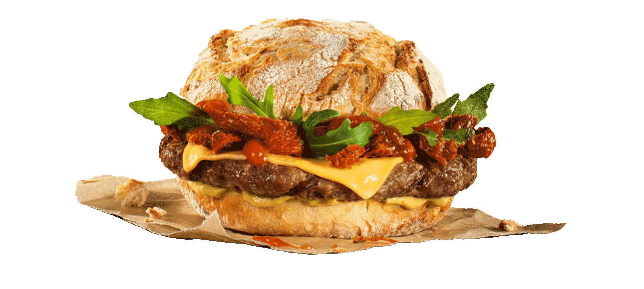 Cheeseburger im Kartoffelbrötchen