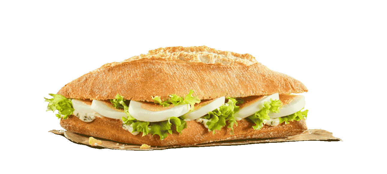 Landbrötchen mit Ei
