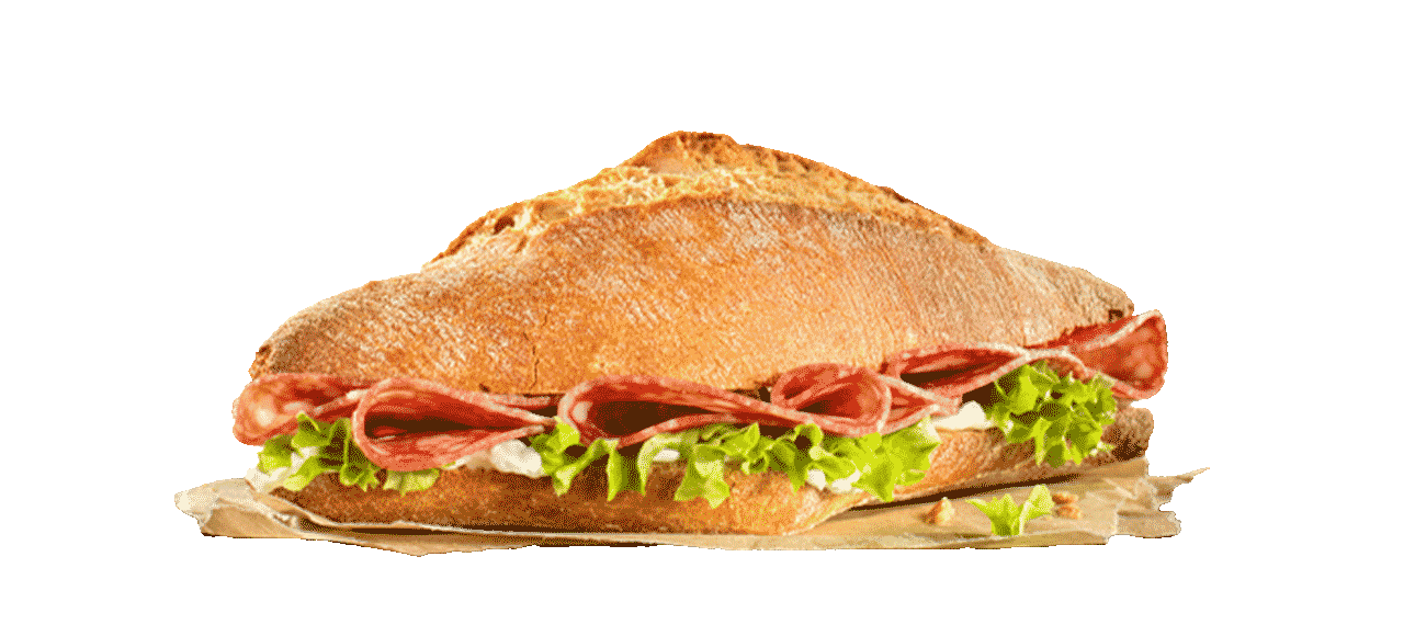Landbrötchen mit Salami