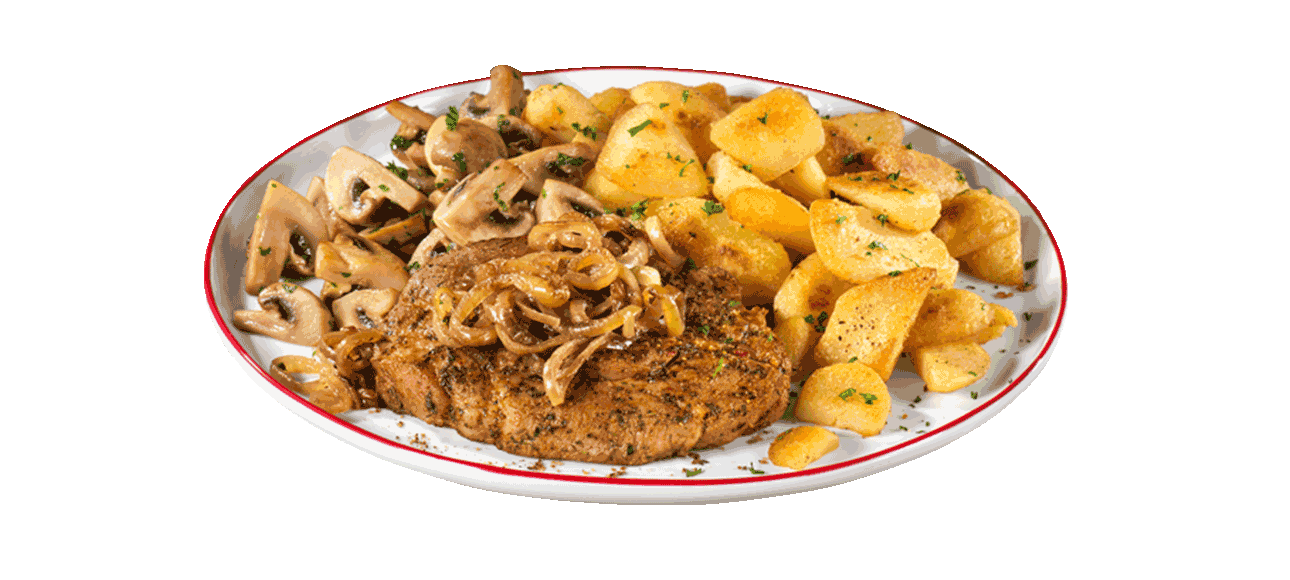 Schweinenackensteaks „Holzfäller Art“